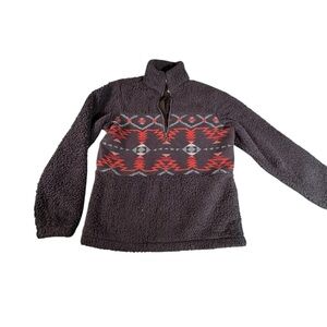 Outback Trading Abigail Henley Fleece Pullover Jacket Small Sherpa Aztec Cozy